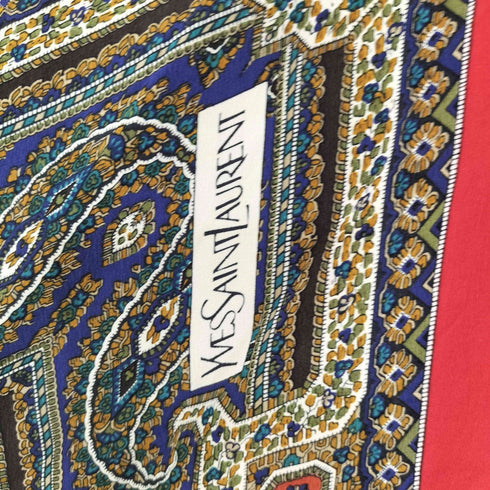 イヴサンローラン Yves Saint Laurent シルクスカーフ レディース