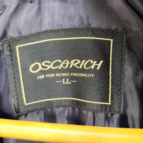 オスカリッチ チェック パイピングガウンコート メンズ LL