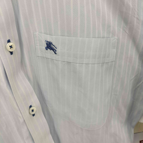 バーバリーブラックレーベル BURBERRY BLACK LABEL ロゴ刺繍ストライプシャツ メンズ 39