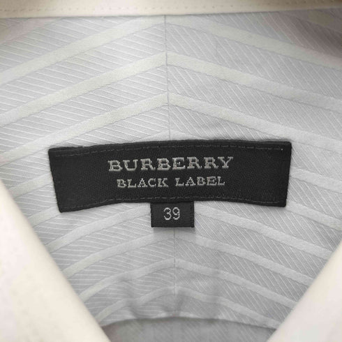バーバリーブラックレーベル BURBERRY BLACK LABEL ロゴ刺繍ストライプシャツ メンズ 39