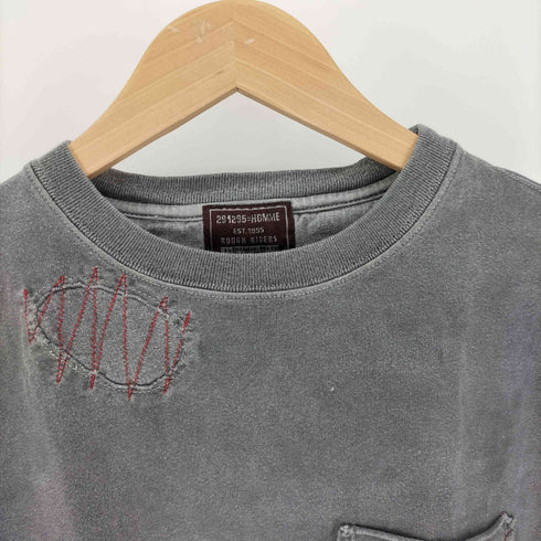 ニーキューイチニーキューゴーオム 291295=HOMME パッチワーク リペア加工 ステッチング ポケット Tシャツ メンズ JPN:2