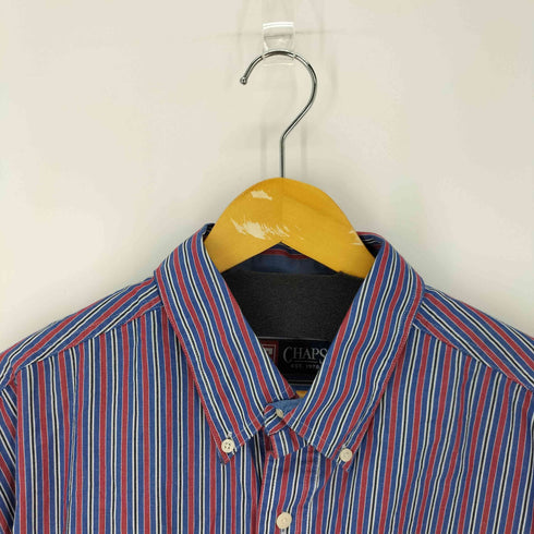 チャップス CHAPS 00S L/S ワンポケット ストライプシャツ ロゴ メンズ import:XXL