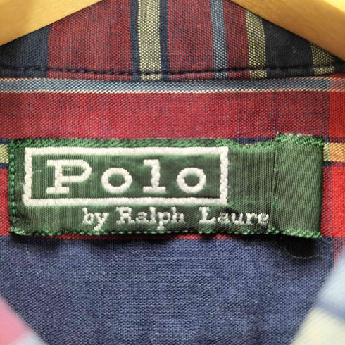 ポロバイラルフローレン Polo by RALPH LAUREN L/S スモールロゴ刺繍 チェック柄BDシャツ 緑タグ レディース 16