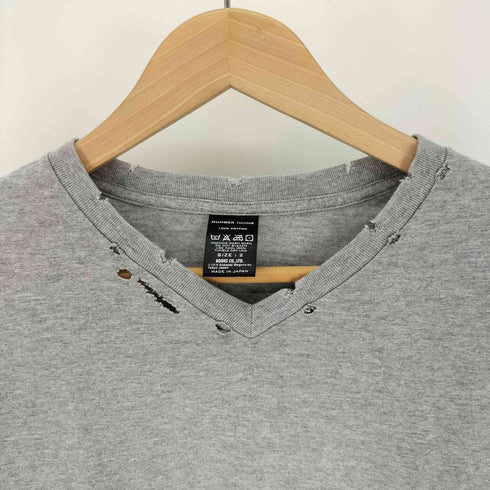 N NUMBER CRASH V-NECK TEE ダメージ加工 Vネック Tシャツ メンズ JPN:2
