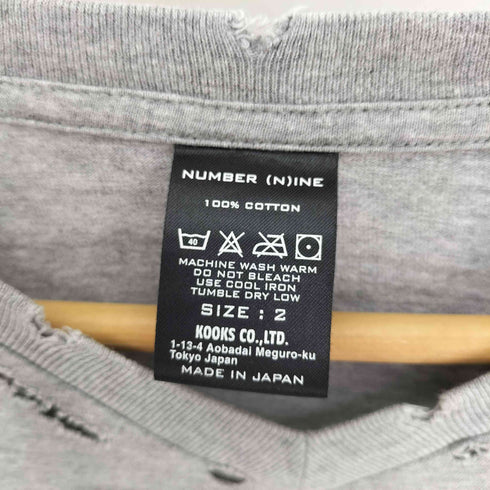 N NUMBER CRASH V-NECK TEE ダメージ加工 Vネック Tシャツ メンズ JPN:2