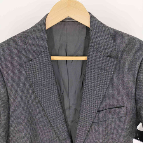 HAUTE 光沢 ウール 千鳥格子 2B テーラードジャケット メンズ 50