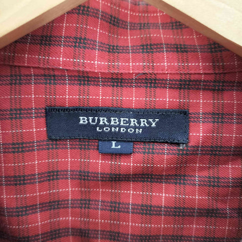 バーバリーロンドン BURBERRY LONDON ワンポイント 刺繍 チェック レギュラーカラー シャツ メンズ import:L