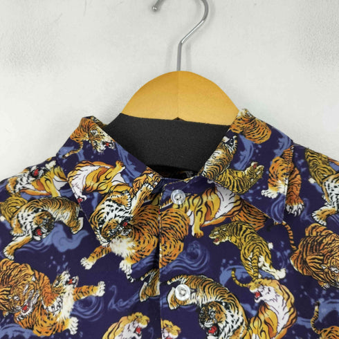ブルートルネード BLUE TORNADO 総柄 虎 S/S アロハシャツ メンズ JPN:M