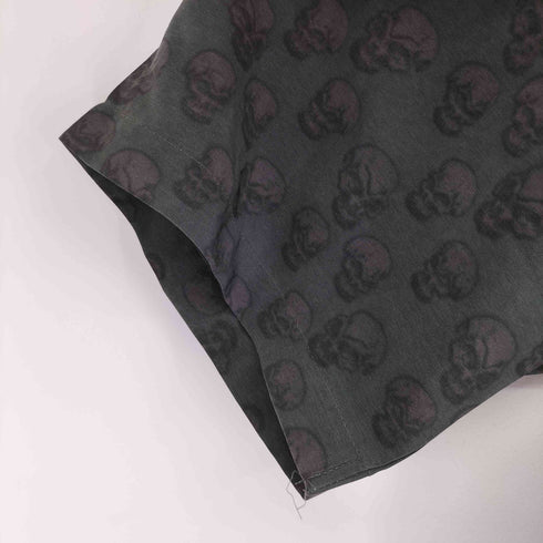 ODO 総柄 スカル S/S アロハシャツ メンズ import:L
