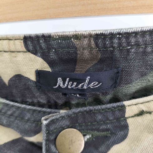 NUDE ローライズ ウッドランドカモ フレア カーゴ パンツ Y2K レディース JPN:M