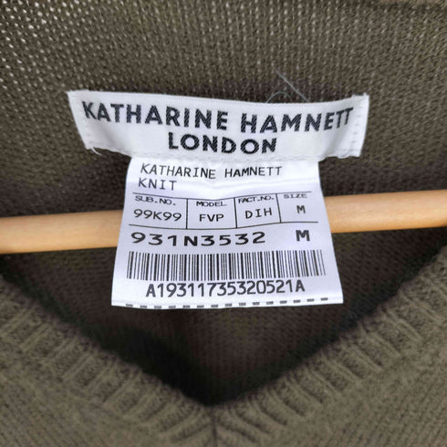 キャサリンハムネットロンドン KATHARINE HAMNETT LONDON アクリルウール Vネックニット メンズ M