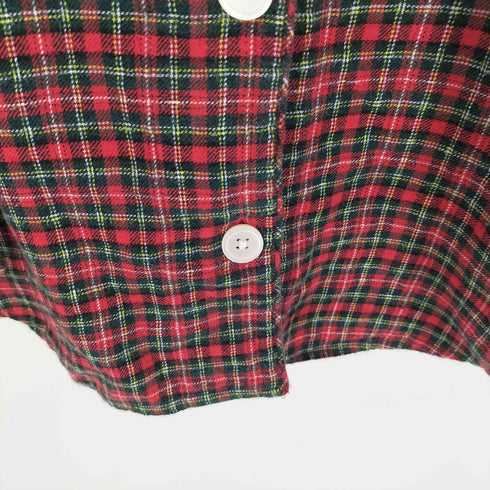 ローレンラルフローレン LAUREN RALPH LAUREN エンブレム 刺繍 チェック 開襟 オープンカラー パジャマ シャツ レディース import:L