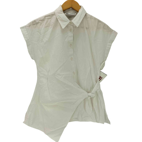 ザラ ZARA ノットディテールポプリンシャツ レディース import:S