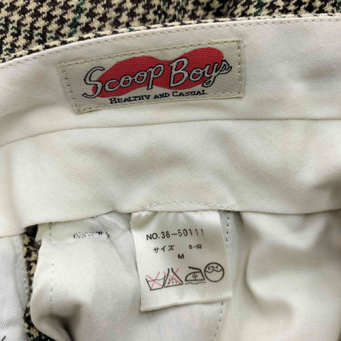 80-90S SCOOP BOYS 千鳥格子2タックウールスラックス メンズ JPN:M