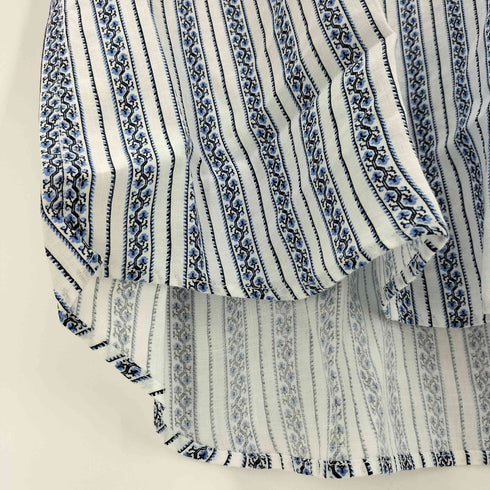ランズエンド LANDS END 総柄 リネン ストライプ L/S シャツ メンズ import:XXL