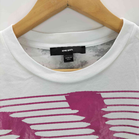 ディーゼル DIESEL プリント スリーブ刺繍Tシャツ T-SILY-WU レディース xxs