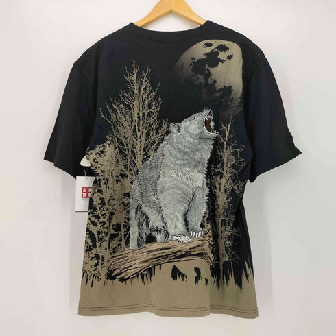 華鳥月 熊 グリズリー 和柄 Tシャツ メンズ XXL