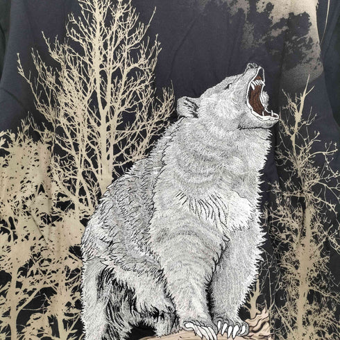 華鳥月 熊 グリズリー 和柄 Tシャツ メンズ XXL