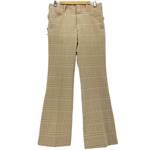 70S MURRAY GOLDMAN チェック柄 ポリエステル フレア パンツ ポリパン メンズ