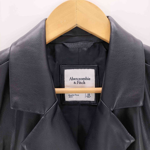 アバクロンビーアンドフィッチ Abercrombie & Fitch クロップドレザーテーラードジャケット レディース import:XS