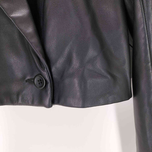アバクロンビーアンドフィッチ Abercrombie & Fitch クロップドレザーテーラードジャケット レディース import:XS