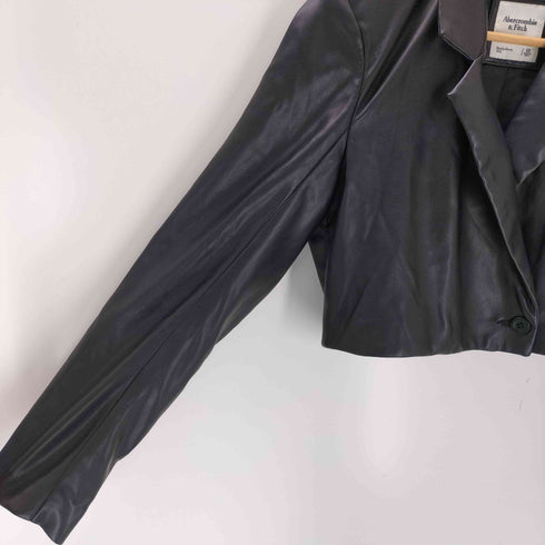 アバクロンビーアンドフィッチ Abercrombie & Fitch クロップドレザーテーラードジャケット レディース import:XS