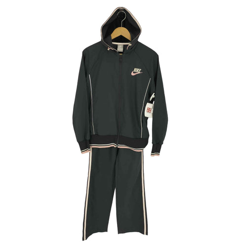 ナイキ NIKE 00S グレータグ スウッシュ ロゴ プリント ジップアップ トレーニング ジャケット パンツ セットアップ レディース import:L