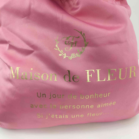 メゾンドフルール Maison de FLEUR リボントートバッグ 裏地ギンガムチェック レディース