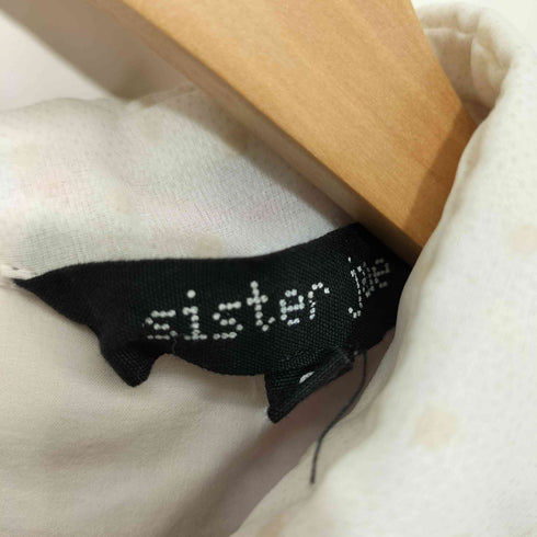 シスタージェーン SISTER JANE 襟付きツイードワンピース ドット柄スリーブ切替 レディース S