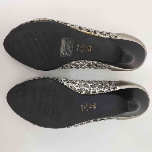 ダイアナ DIANA メタリッククロッシェパンプス レディース EUR:36