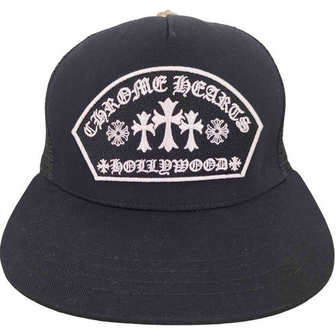 クロムハーツ CHROME HEARTS Trucker Cap Fabric Front 3 Cross Camouflage Black/White トラッカーキャップ ファブリックフロント 3クロス シルバーコンチョ メンズ ONE SIZE