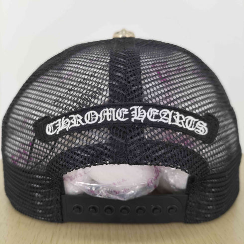 クロムハーツ CHROME HEARTS Trucker Cap Fabric Front 3 Cross Camouflage Black/White トラッカーキャップ ファブリックフロント 3クロス シルバーコンチョ メンズ ONE SIZE