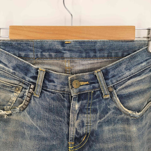 ヒステリックス HYSTERICS 00S USED加工スタッズデニムパンツ 小窓 ボタンフライ クラッシュ メンズ 28inc