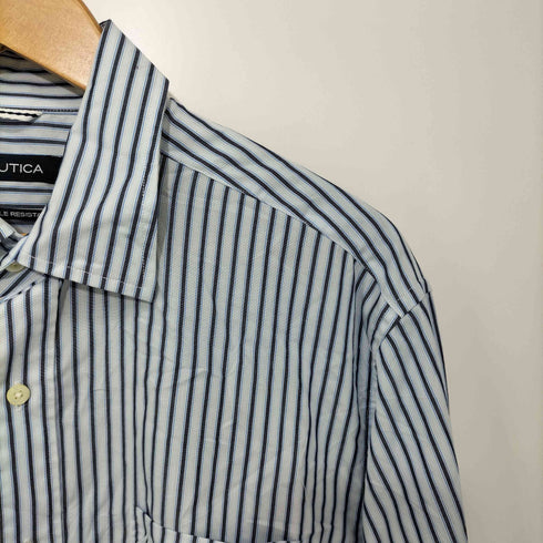 ノーティカ NAUTICA 80-90s ストライプ柄 WRINKLE RESISTANT ロングスリーブシャツ メンズ import:L