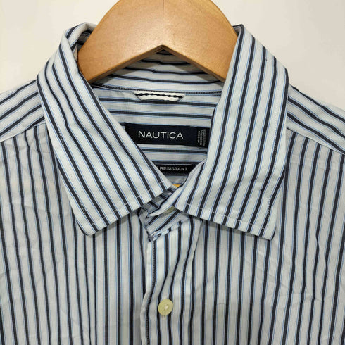 ノーティカ NAUTICA 80-90s ストライプ柄 WRINKLE RESISTANT ロングスリーブシャツ メンズ import:L