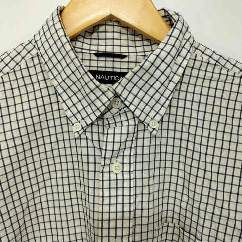 ノーティカ NAUTICA 80-90s チェック柄 TWO-PLY COTTON ボタンダウン ロングスリーブシャツ メンズ import:L
