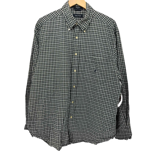 ノーティカ NAUTICA 80-90s チェック柄 ボタンダウン ロングスリーブシャツ メンズ import:L