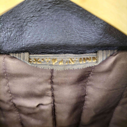GRANVALTA エルボーパッチ ジップアップ レザージャケット メンズ