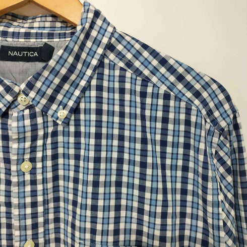 ノーティカ NAUTICA 80-90s チェック柄 ボタンダウン ロングスリーブシャツ メンズ import:XL