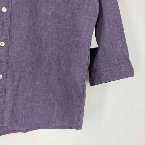 エディーバウアー Eddie Bauer 7分袖ストレッチリネンシャンブレーボタンダウンシャツ メンズ import:L