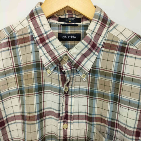 ノーティカ NAUTICA 80-90s チェック柄 ボタンダウン ロングスリーブシャツ メンズ import:XL
