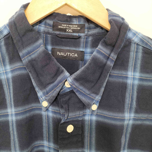 ノーティカ NAUTICA 80-90s チェック柄 ボタンダウン ロングスリーブシャツ メンズ import:XXL