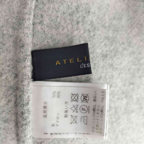 ATELIER SIX BELLANDI社ウール使用 ボタンレス ノーカラーコート ガウンコート レディース