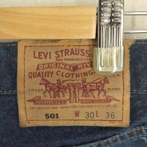 リーバイス Levis USA製 93年製 555刻印 bigE 501 バレンシア工場 110周年記念 裾カットオフ メンズ 30