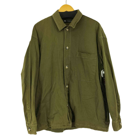 ザラ ZARA フロントポケットシャツジャケット メンズ import:XL