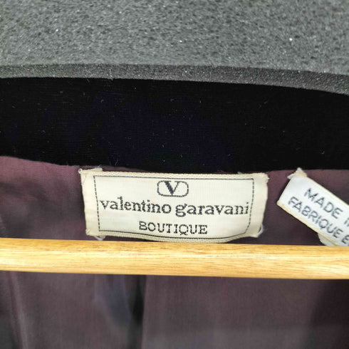 ヴァレンティノガラヴァーニ VALENTINO GARAVANI イタリア製 ベロアパイピング 千鳥格子カーディガン レディース US:6