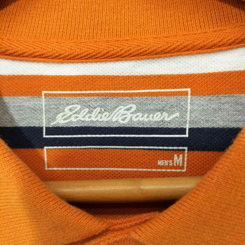エディーバウアー Eddie Bauer ロゴ刺繍 ボーダー ポロシャツ メンズ import:M