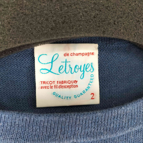 ルトロワ Letroyes ボーダー ハイゲージ コットン ニット バスク シャツ レディース JPN:2