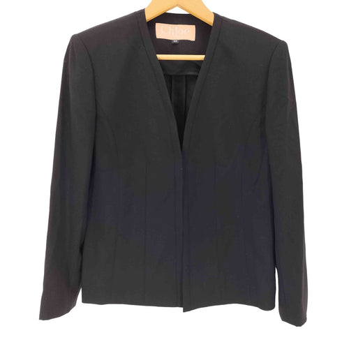 クロエ Chloe BLACK FORMAL ノーカラージャケット レディース 9AR