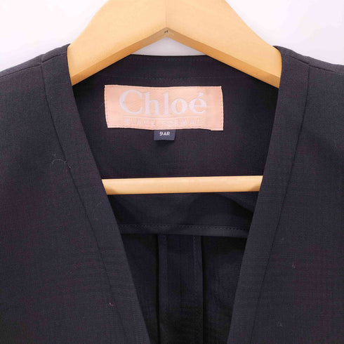 クロエ Chloe BLACK FORMAL ノーカラージャケット レディース 9AR